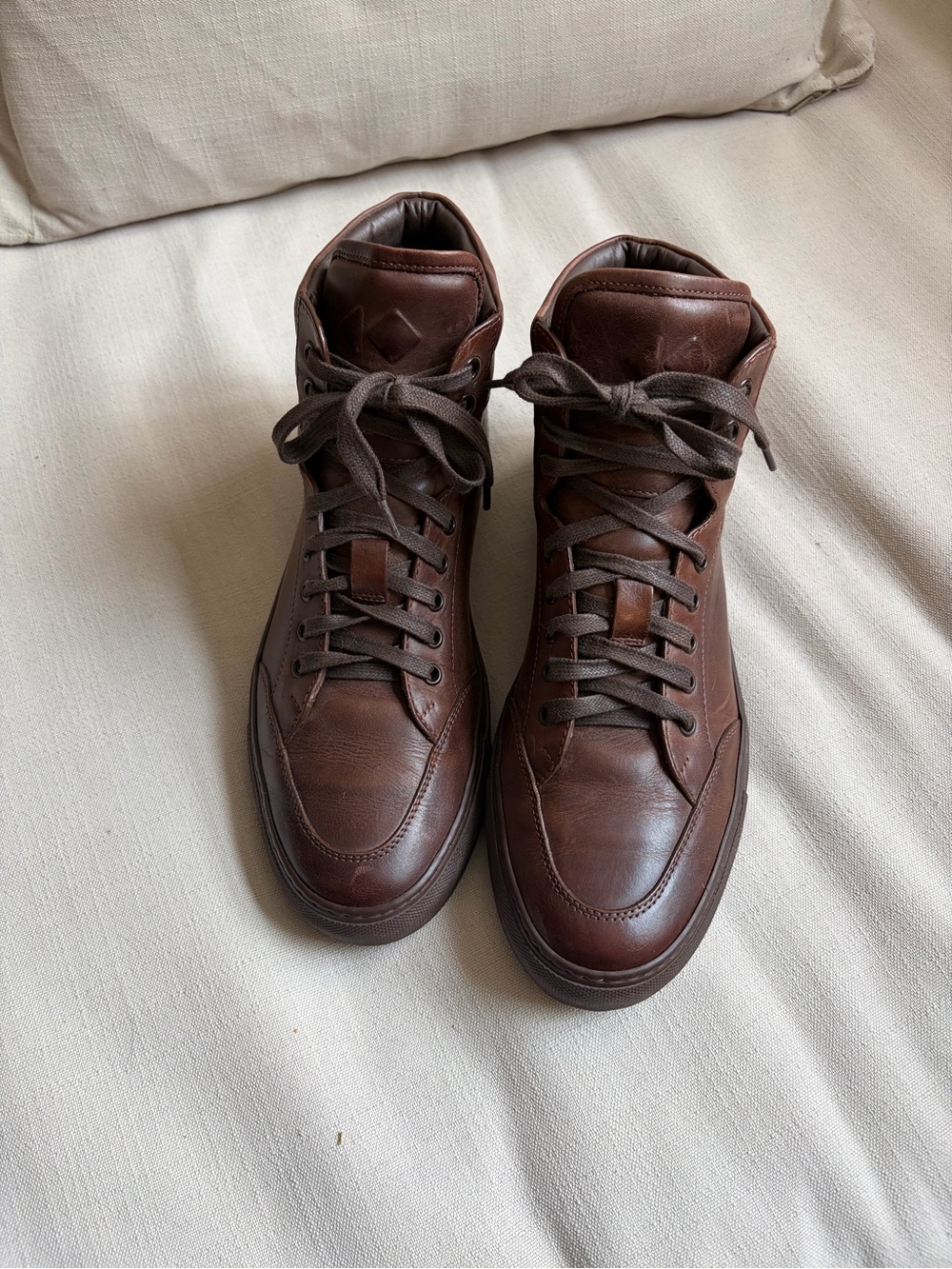 KOIO Primo Brown Leather High-Top Sneakers (Size 42, 9 U.S.)
